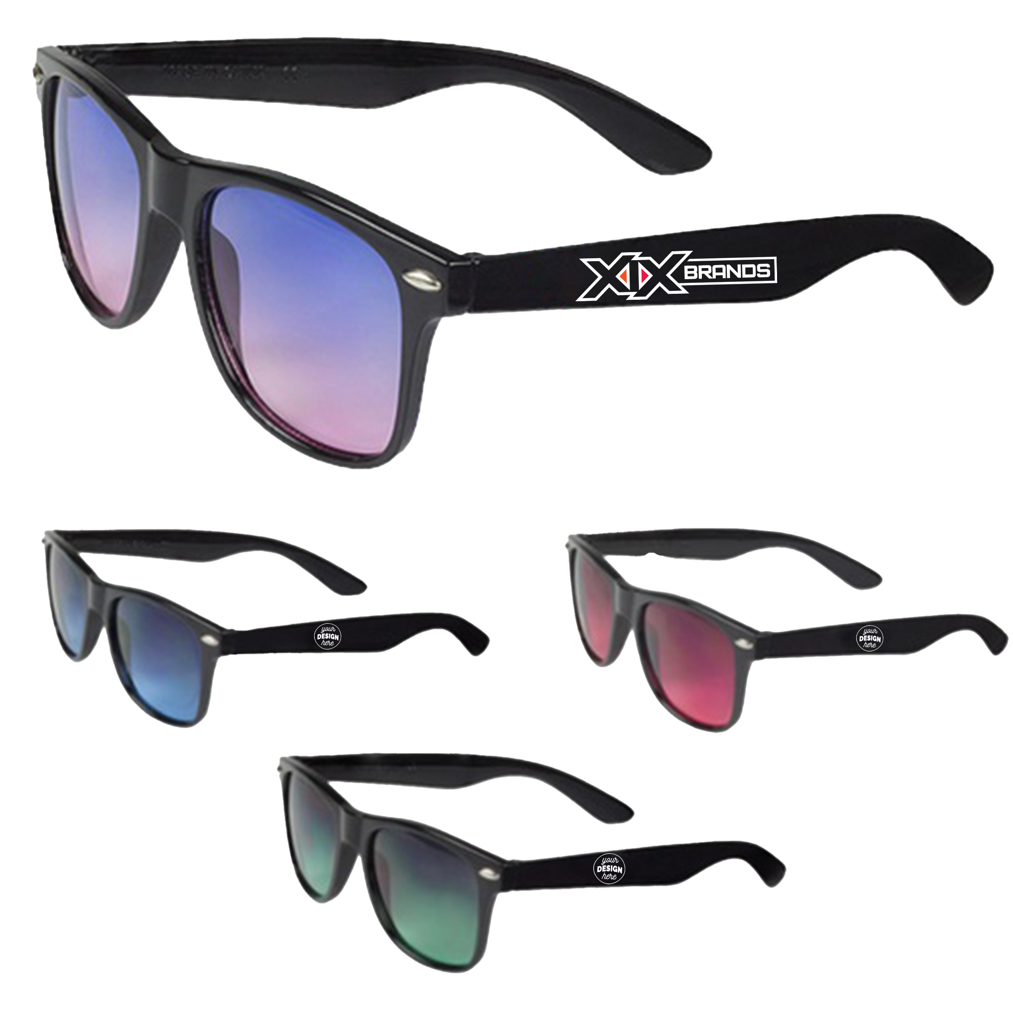 Ocean Gradient Mirrored Sunglasses - 50 Pack - Customizable