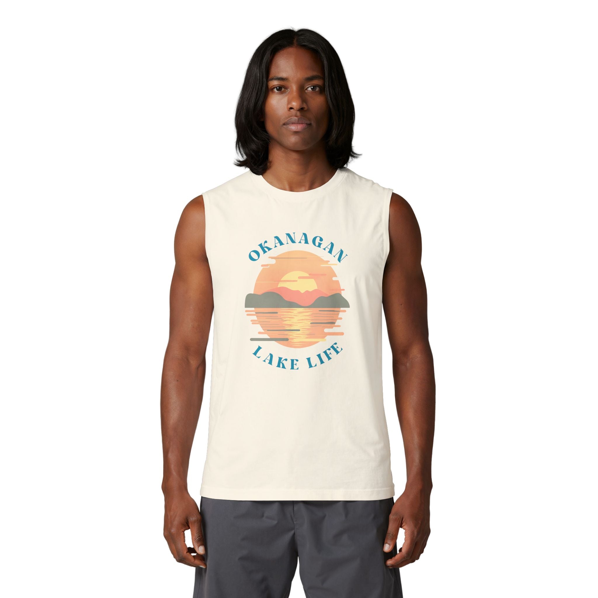 Okanagan Lake Life Men's Cutoff Tank Top