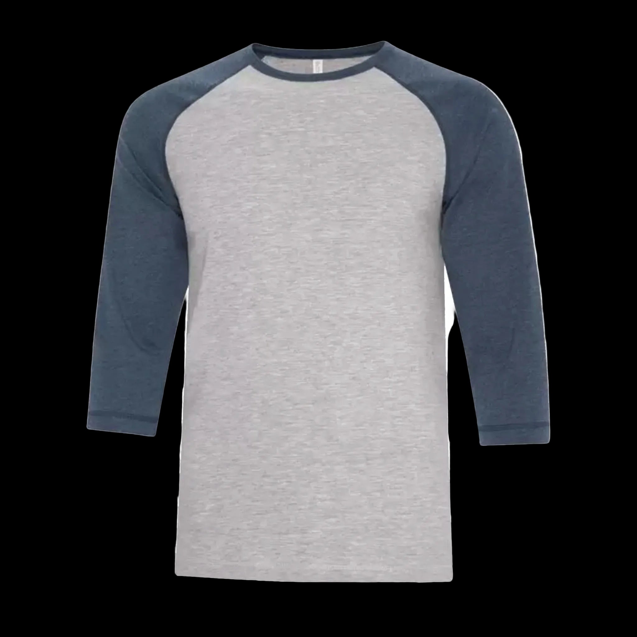 ATC Eurospun Baseball Two Tone T-Shirt - Men's Sizing XS-4XL - Athletic Grey/Navy Heather