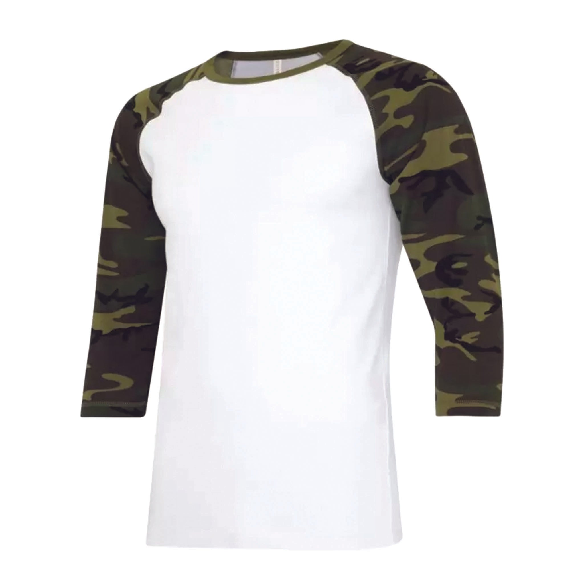 ATC Eurospun Baseball Two Tone T-Shirt - Men's Sizing XS-4XL - White/Camo