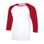 ATC Eurospun Baseball Two Tone T-Shirt - Men's Sizing XS-4XL - White/Red