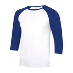 ATC Eurospun Baseball Two Tone T-Shirt - Men's Sizing XS-4XL - White/Royal