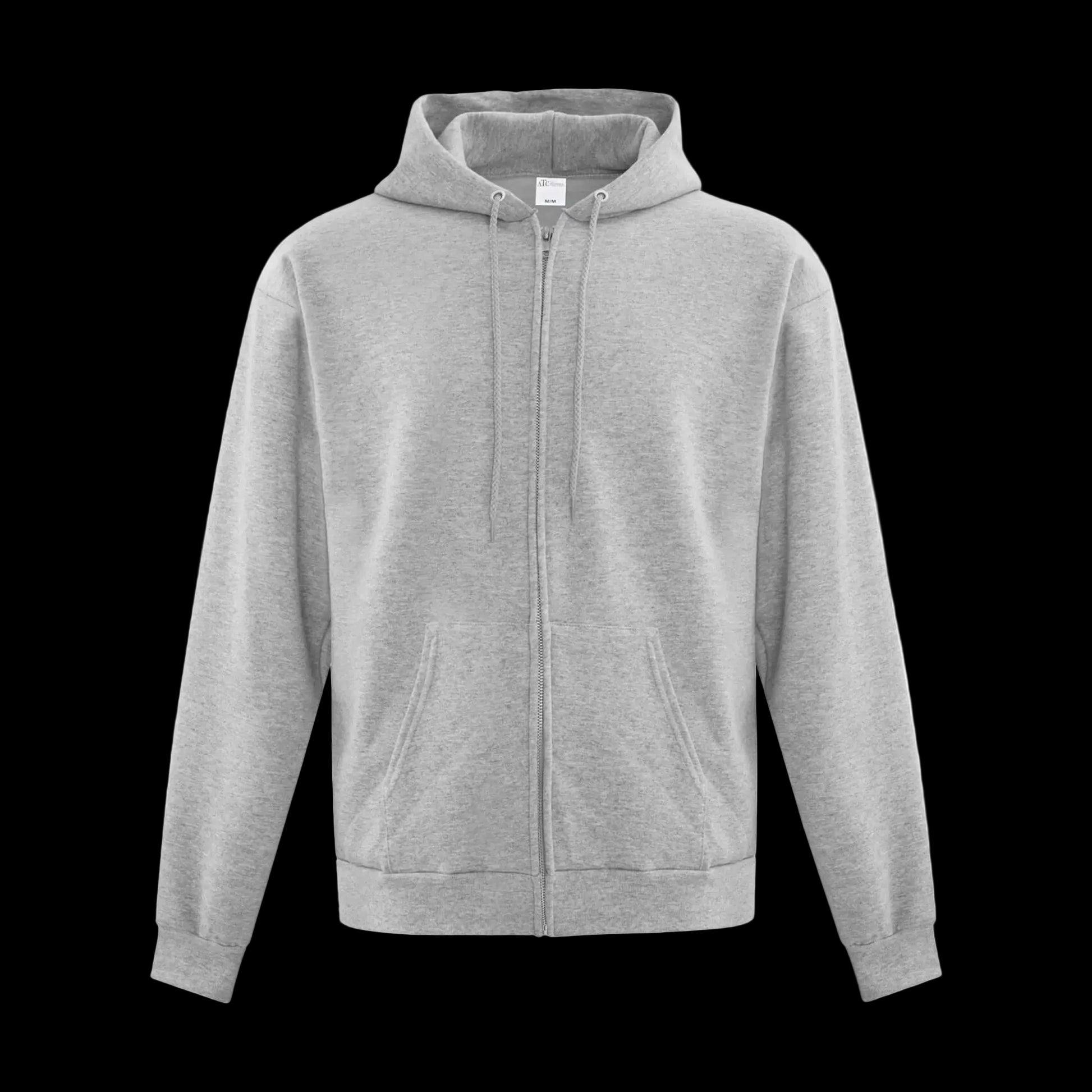ATC Everyday Fleece Full Zip Hoodie - Adult Unisex Sizing S-4XL - Athletic Grey