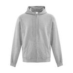 ATC Everyday Fleece Full Zip Hoodie - Adult Unisex Sizing S-4XL - Athletic Grey