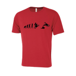 Motorcycle Crash Evolution Novelty T-Shirt - Adult Unisex Sizing XS-4XL - Red