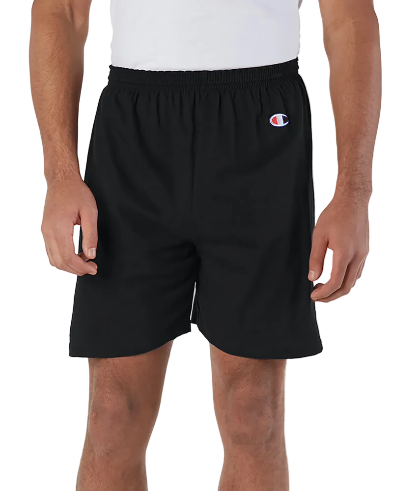Champion 8187 - Champion Comfort Cotton Athletic Gym Shorts - Black