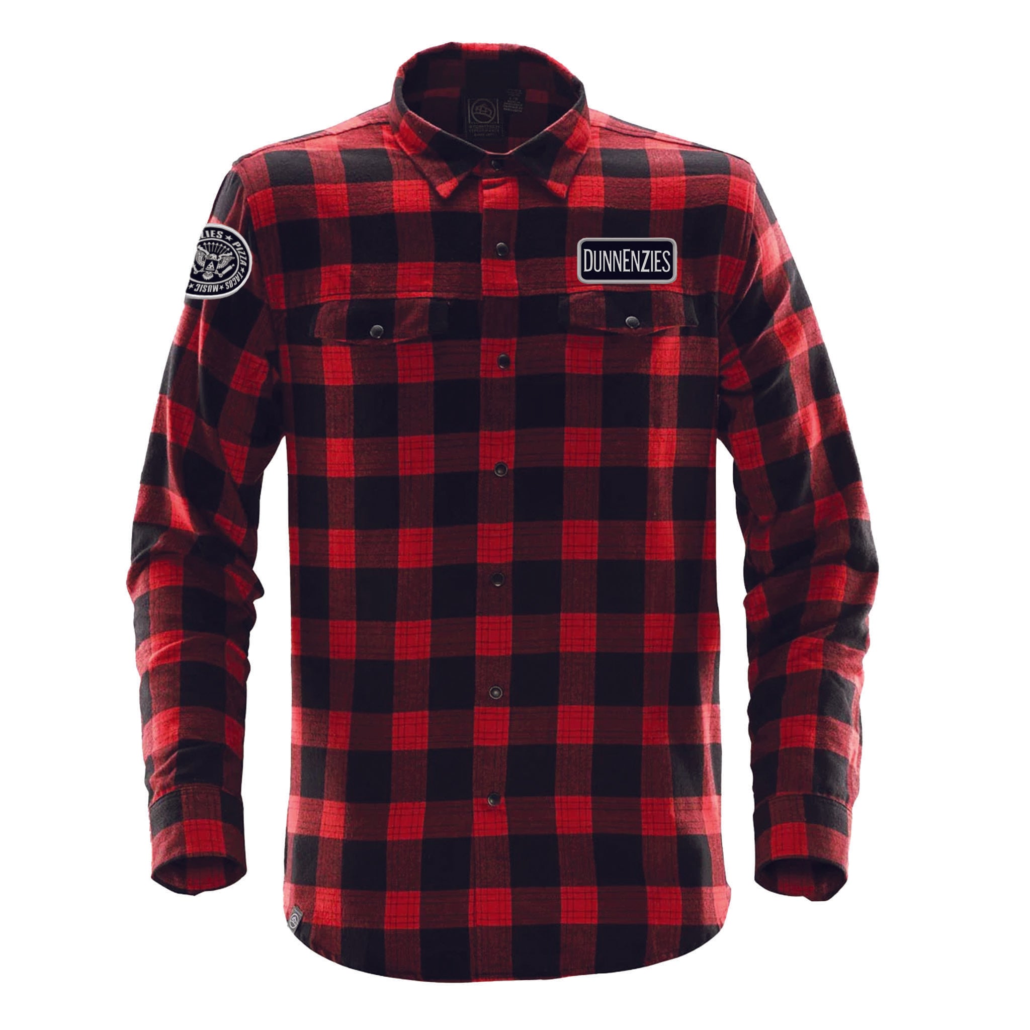 Dunnenzies Stormtech Snapfront Long Sleeve - Adult Unisex Sizing XS-4XL - Plaid Red