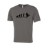 Motorcyclist Evolution Novelty T-Shirt - Adult Unisex Sizing XS-4XL - Charcoal
