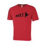 Motorcyclist Evolution Novelty T-Shirt - Adult Unisex Sizing XS-4XL - Red