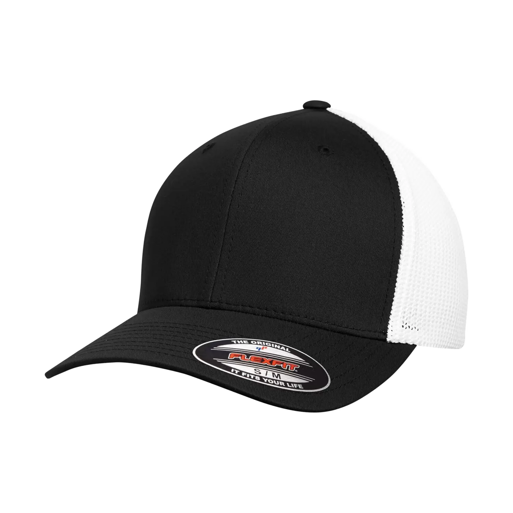 ATC Flexfit Trucker Mesh Cap - Adult Unisex Sizing S-M / L-XL - Black/White