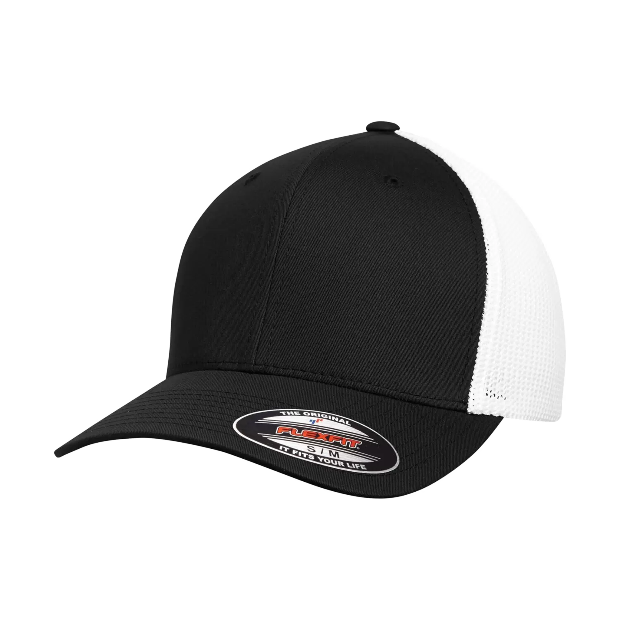 ATC Flexfit Trucker Mesh Cap - Adult Unisex Sizing S-M / L-XL - Black/White