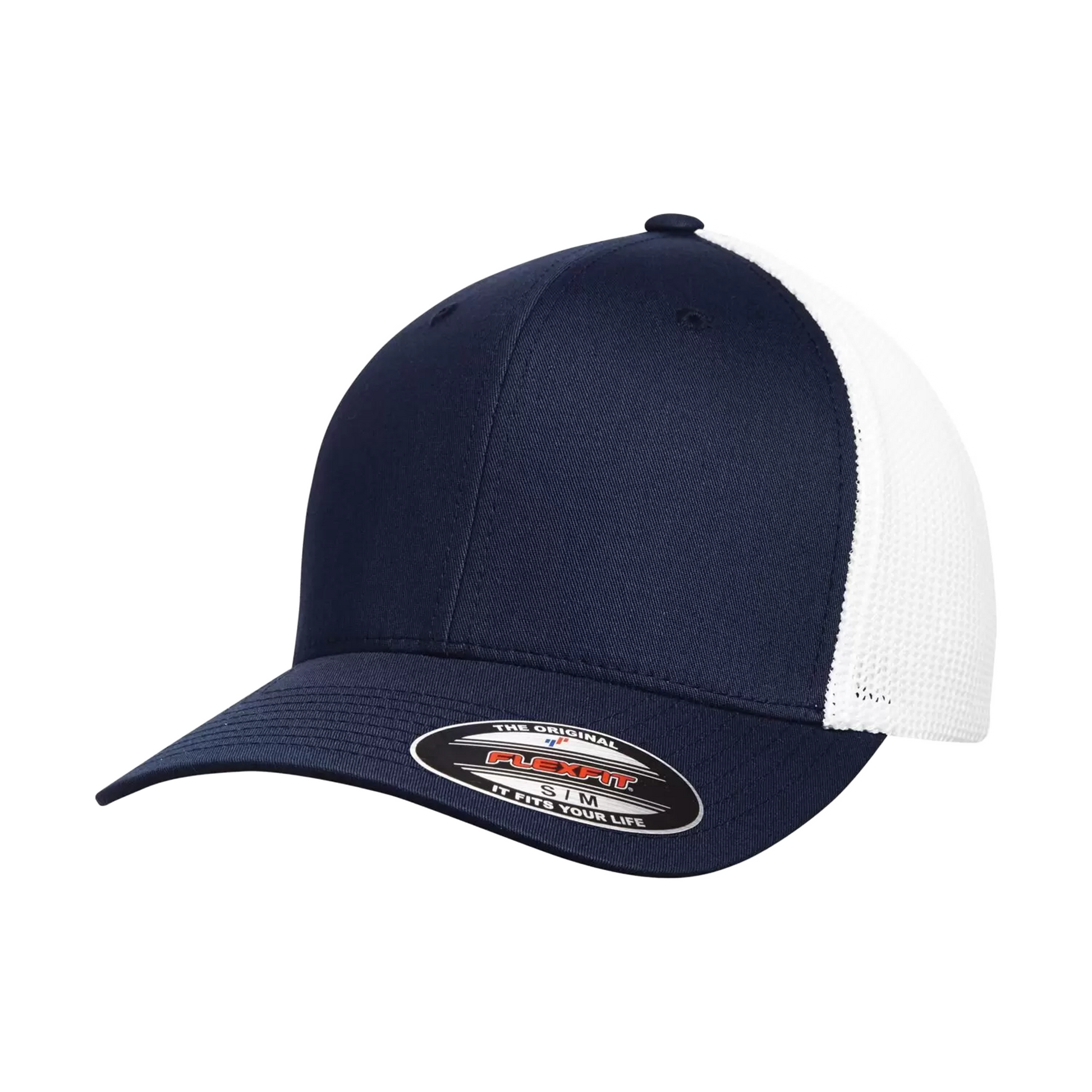 ATC Flexfit Trucker Mesh Cap - Adult Unisex Sizing S-M / L-XL - Navy/White