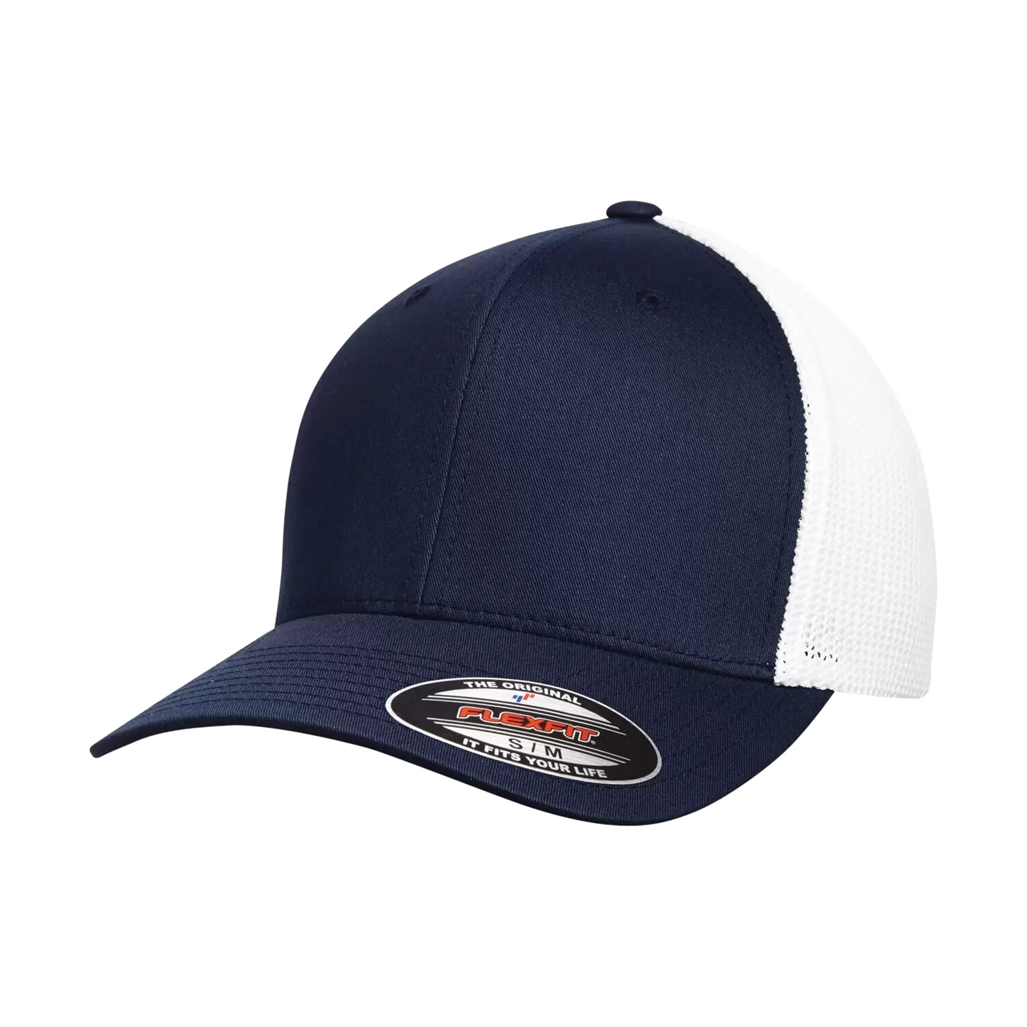 ATC Flexfit Trucker Mesh Cap - Adult Unisex Sizing S-M / L-XL - Navy/White
