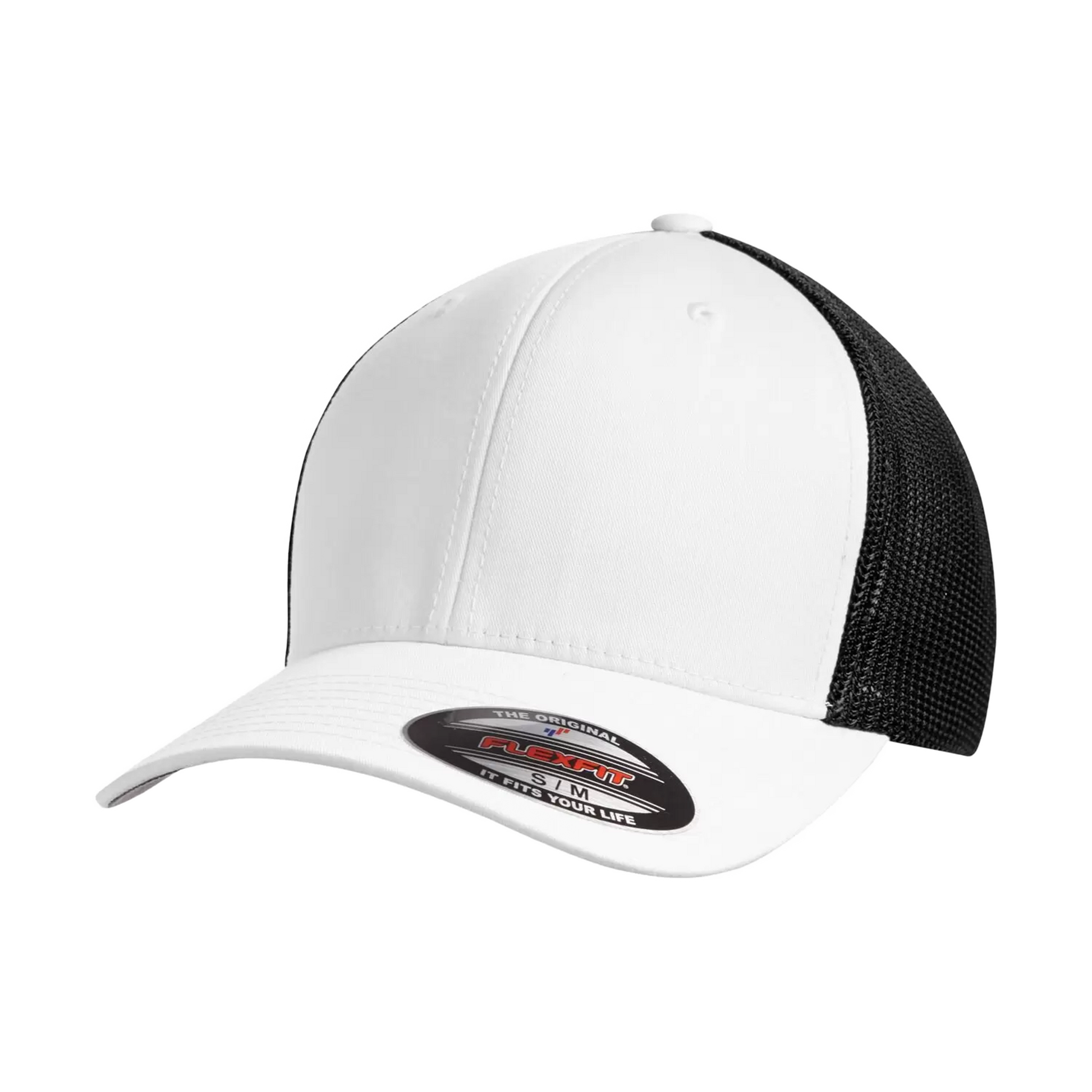 ATC Flexfit Trucker Mesh Cap - Adult Unisex Sizing S-M / L-XL - White/Black