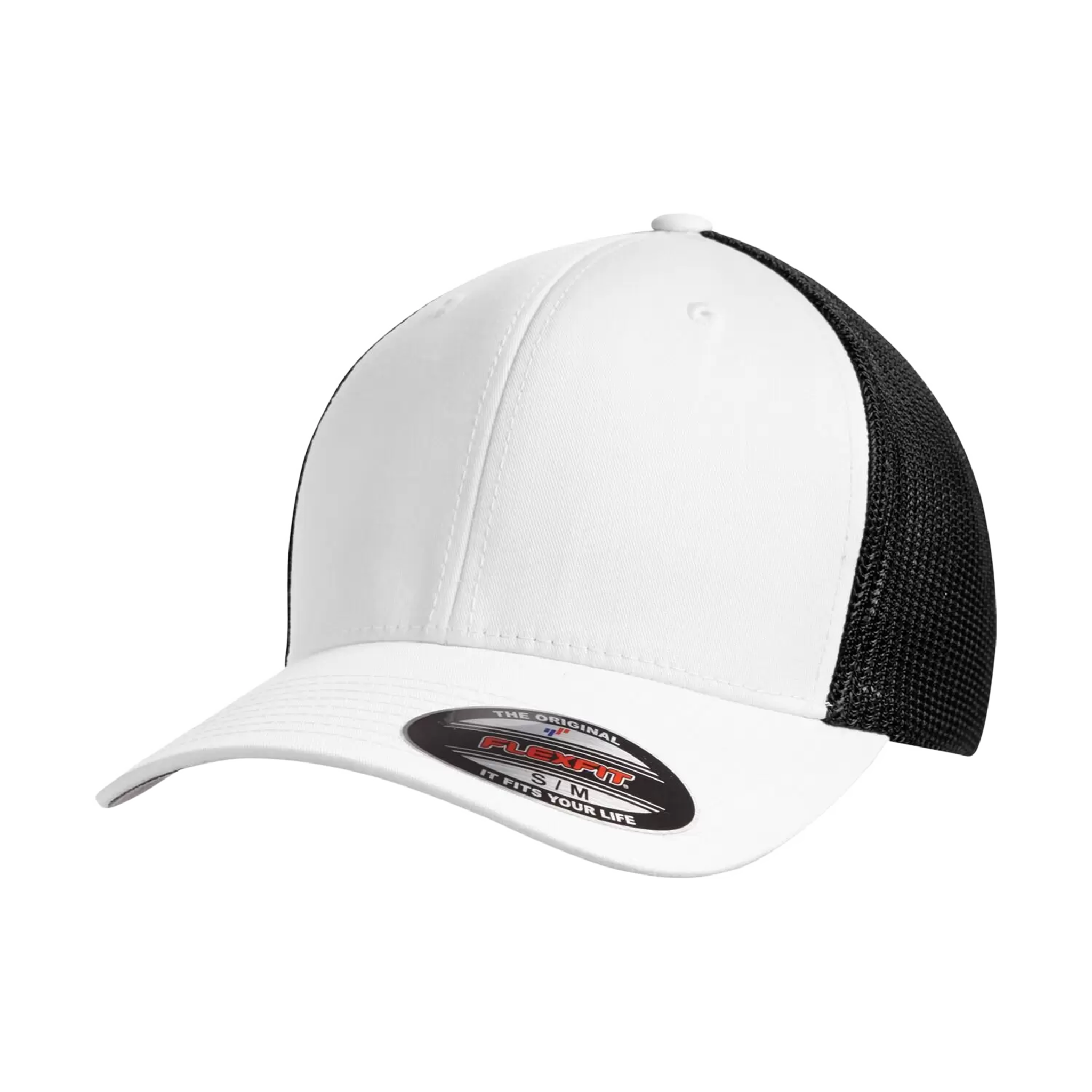 ATC Flexfit Trucker Mesh Cap - Adult Unisex Sizing S-M / L-XL - White/Black