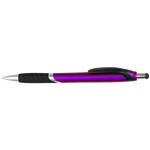 Plastic Pens with Screen Stylus - 50 Pack - Purple Casing Color