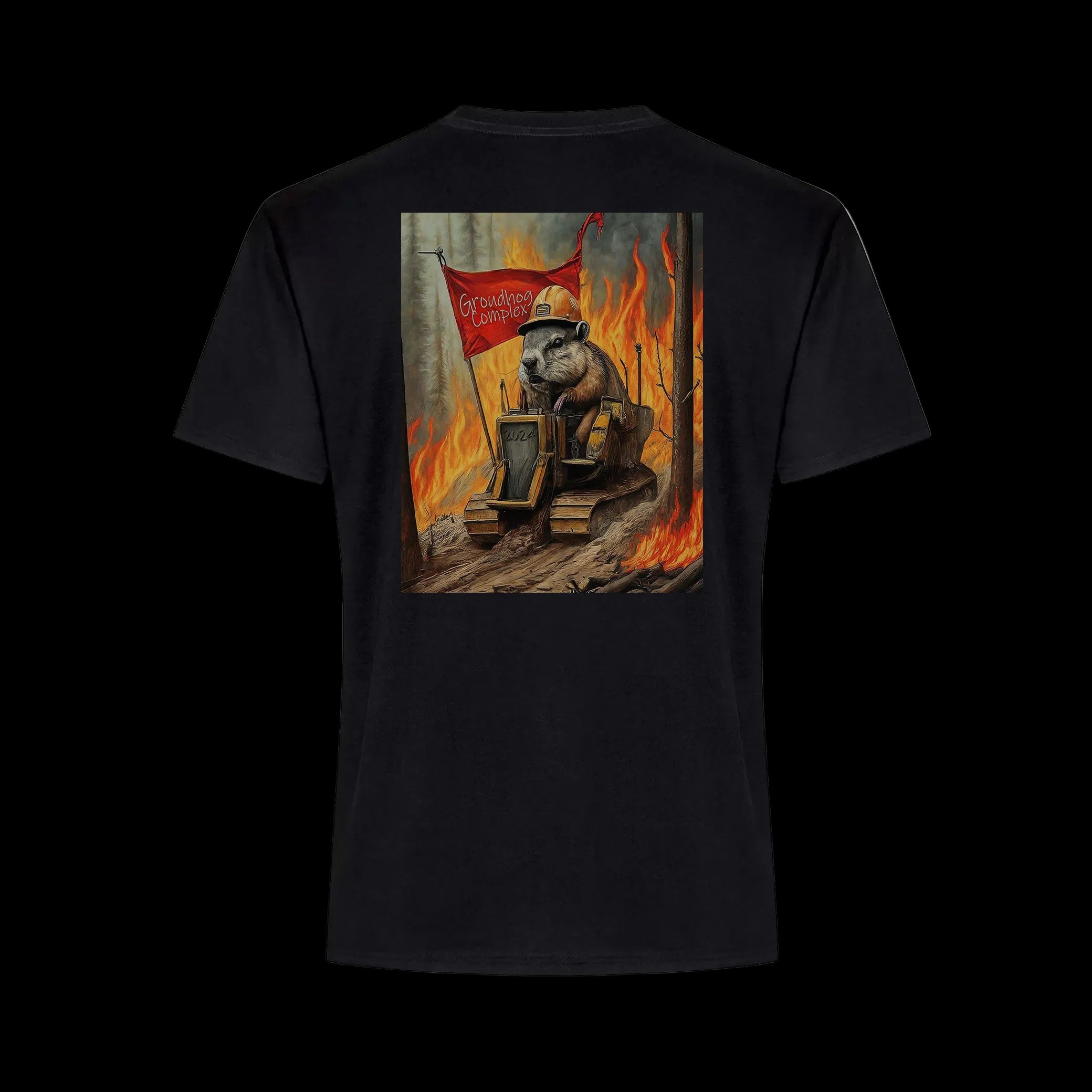 Quesnel Fire Zone Groundhog Everyday Ring Spun Cotton Tee - Men's - Black back