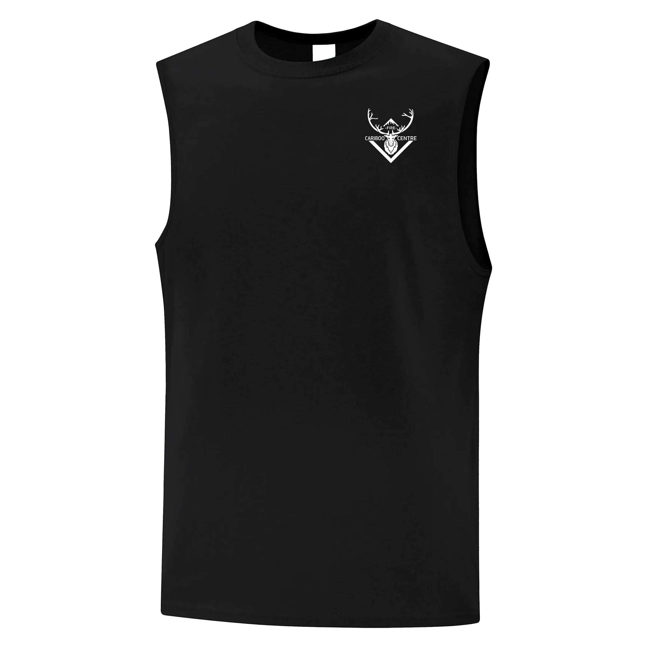 Quesnel Fire Zone Everyday Cotton Sleeveless Tee - Adult Unisex - Black/Light Grey