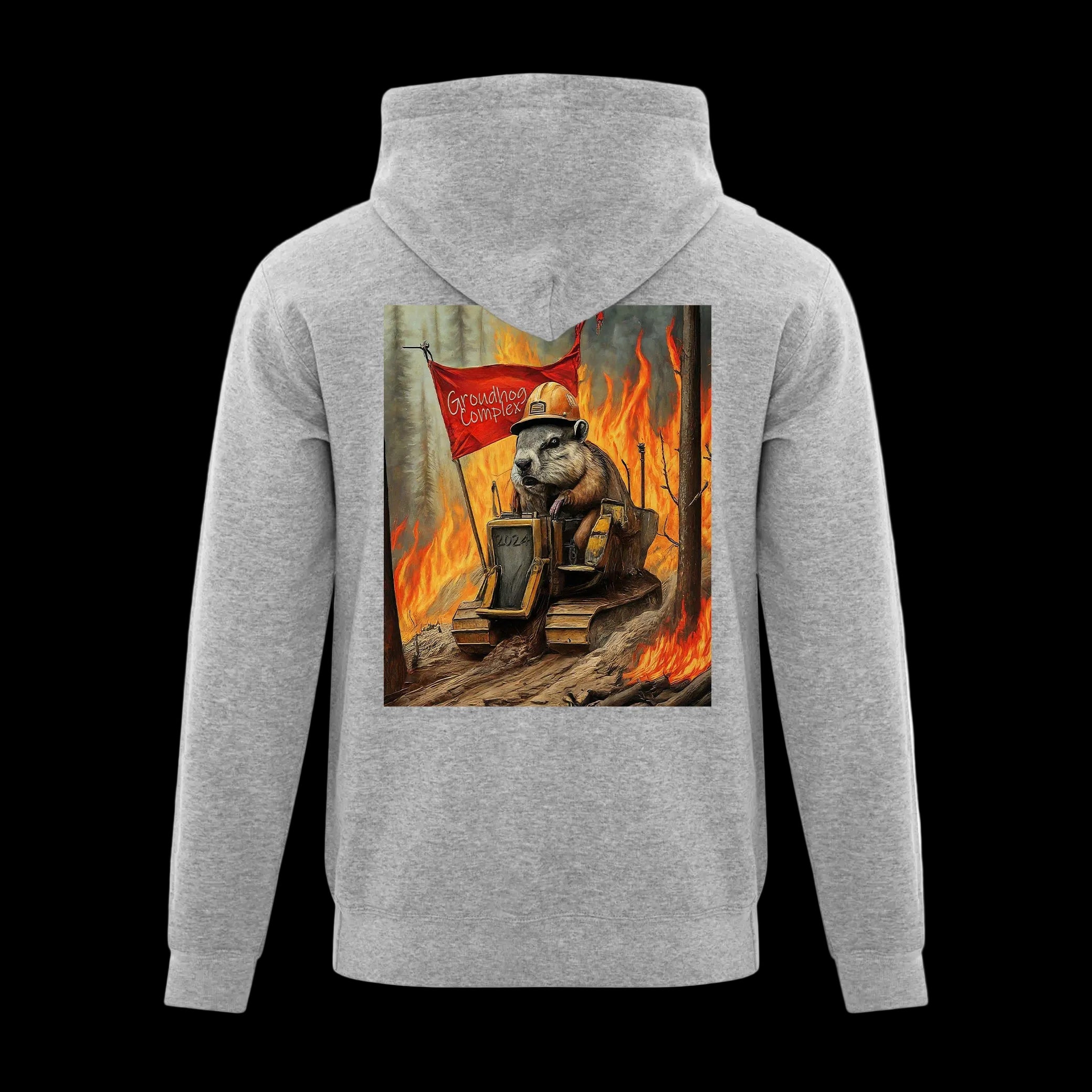 Quesnel Fire Zone Fleece Full Zip Hooded Sweatshirt - Adult Unisex - Black/Light Grey