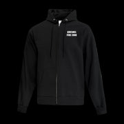 Quesnel Fire Zone Fleece Full Zip Hooded Sweatshirt - Adult Unisex - Black/Light Grey
