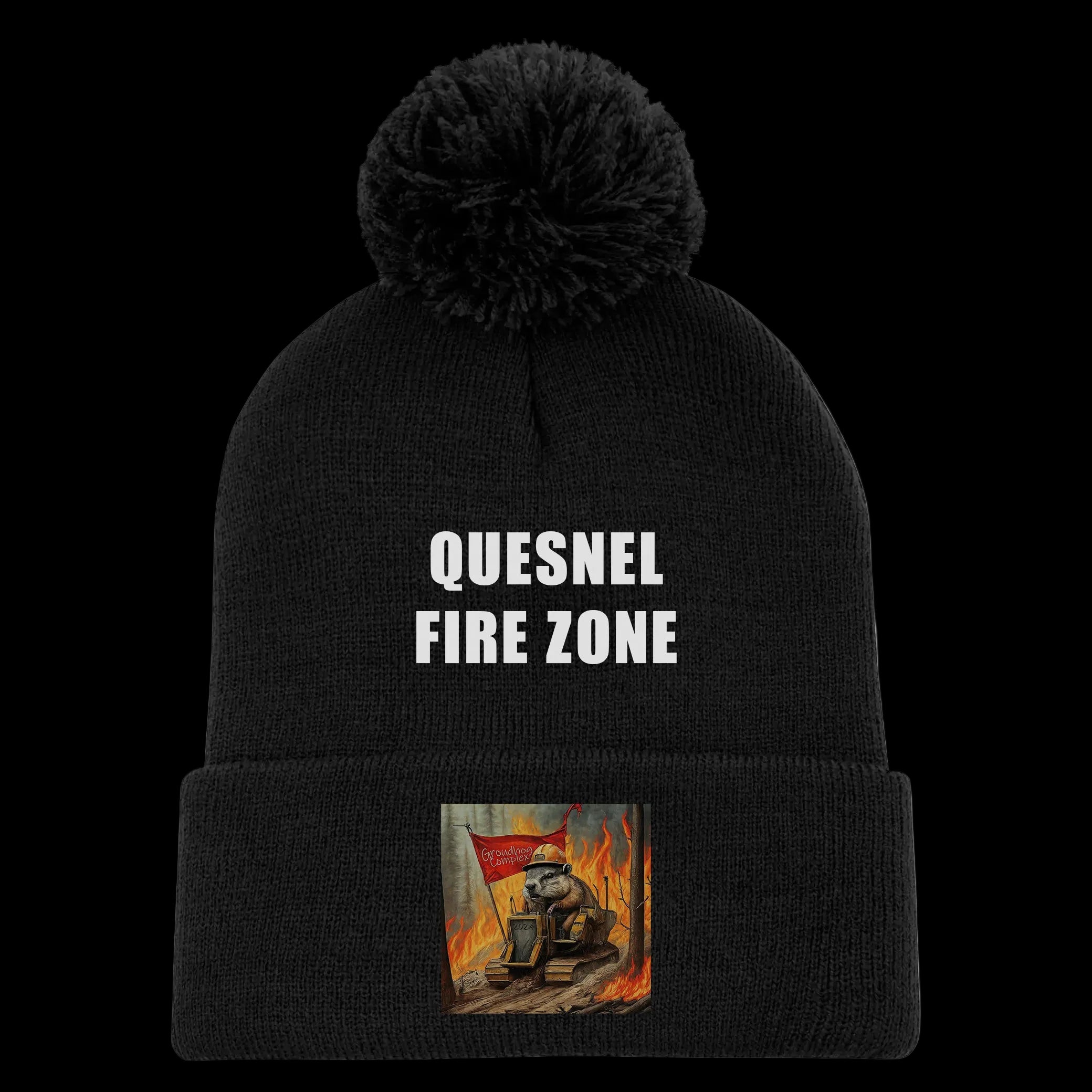 Quesnel Fire Zone Everyday Pom Pom Cuff Toque - Adult Unisex - Grey/Black