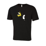 Stripped Banana Novelty T-Shirt - Adult Unisex Sizing XS-4XL - Black