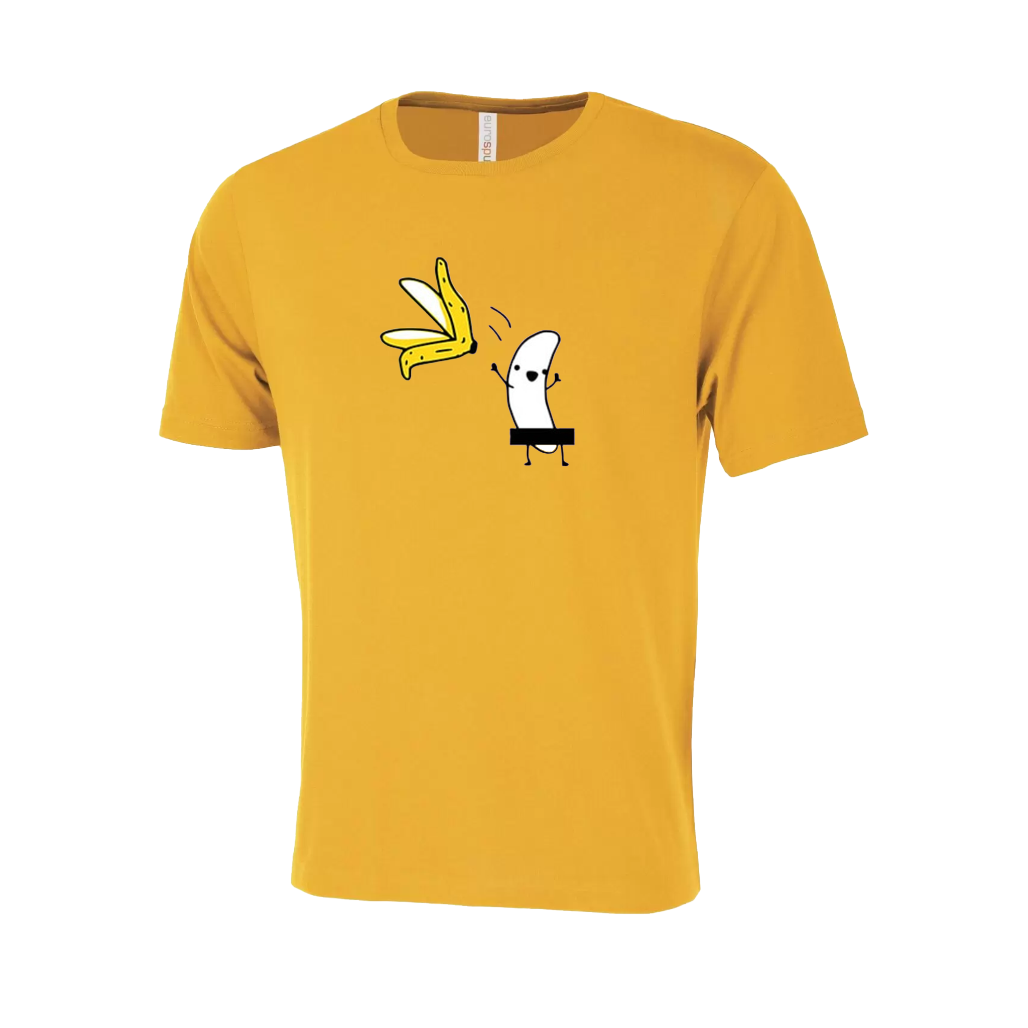 Stripped Banana Novelty T-Shirt - Adult Unisex Sizing XS-4XL - Gold