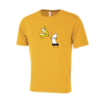 Stripped Banana Novelty T-Shirt - Adult Unisex Sizing XS-4XL - Gold