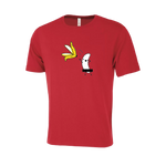 Stripped Banana Novelty T-Shirt - Adult Unisex Sizing XS-4XL - Red